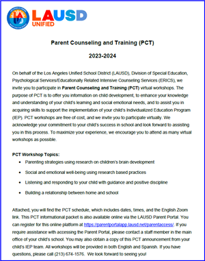 Fall 2023 PCT Letter and Schedule_English_Spanish